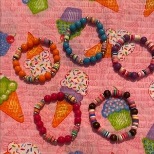 Colorful Beaded Kids Bracelets Set